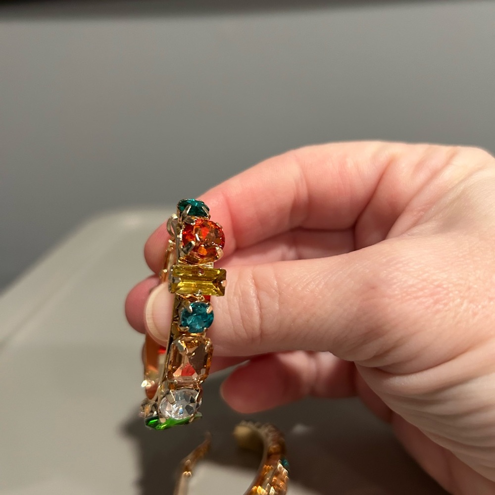 Gold Multi-Color Hoops - Picture 2 of 2